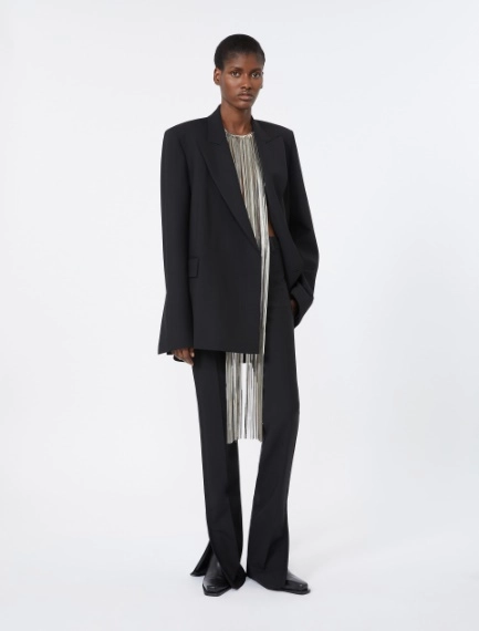 Technical wool tailored blazer - BLACK - Sportmax - 1