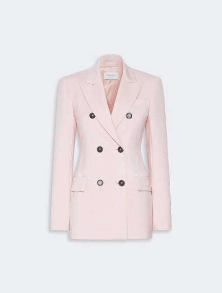 Double-breasted natural stretch wool blazer - ANTIQUE ROSE - Sportmax