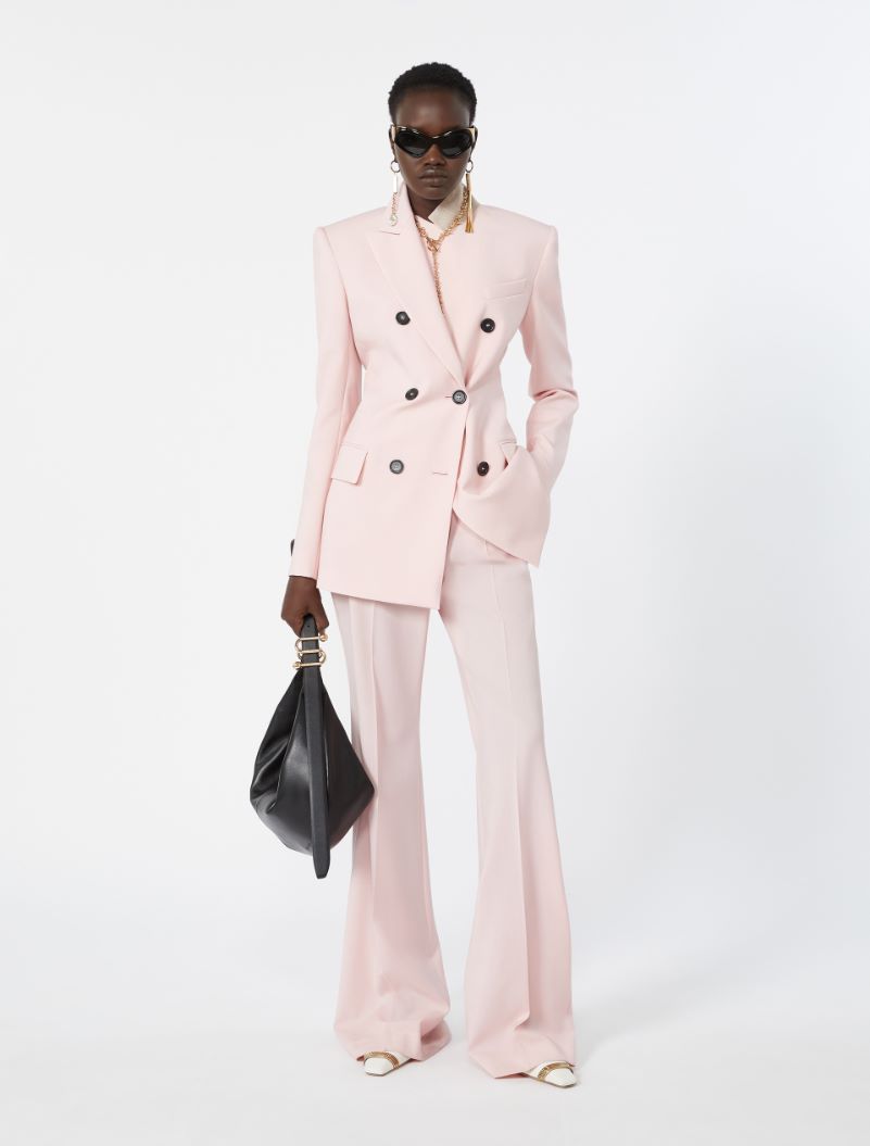 Double-breasted natural stretch wool blazer - ANTIQUE ROSE - Sportmax