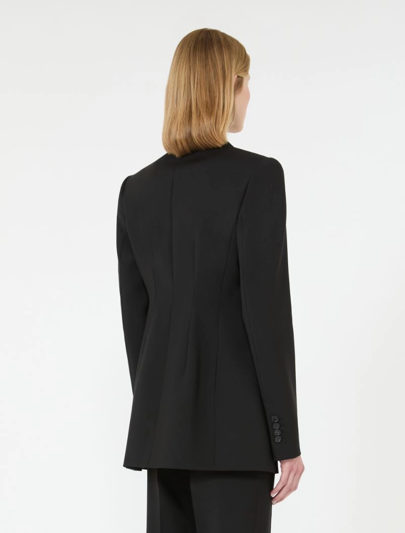 Double-breasted natural stretch wool blazer - BLACK - Sportmax - 3