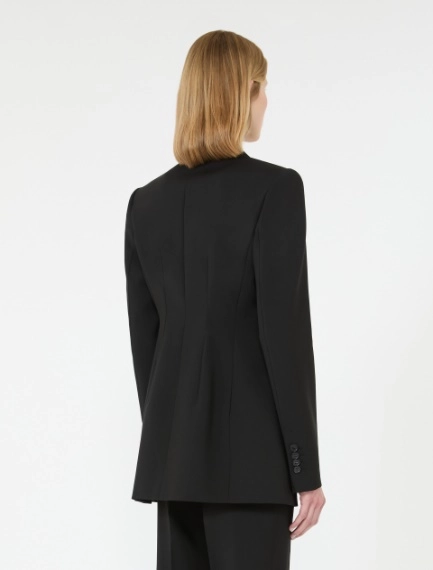 Double-breasted natural stretch wool blazer - BLACK - Sportmax - 3