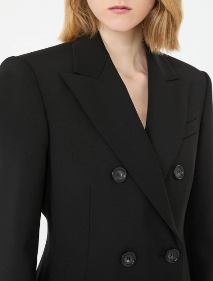 Double-breasted natural stretch wool blazer - BLACK - Sportmax - 5