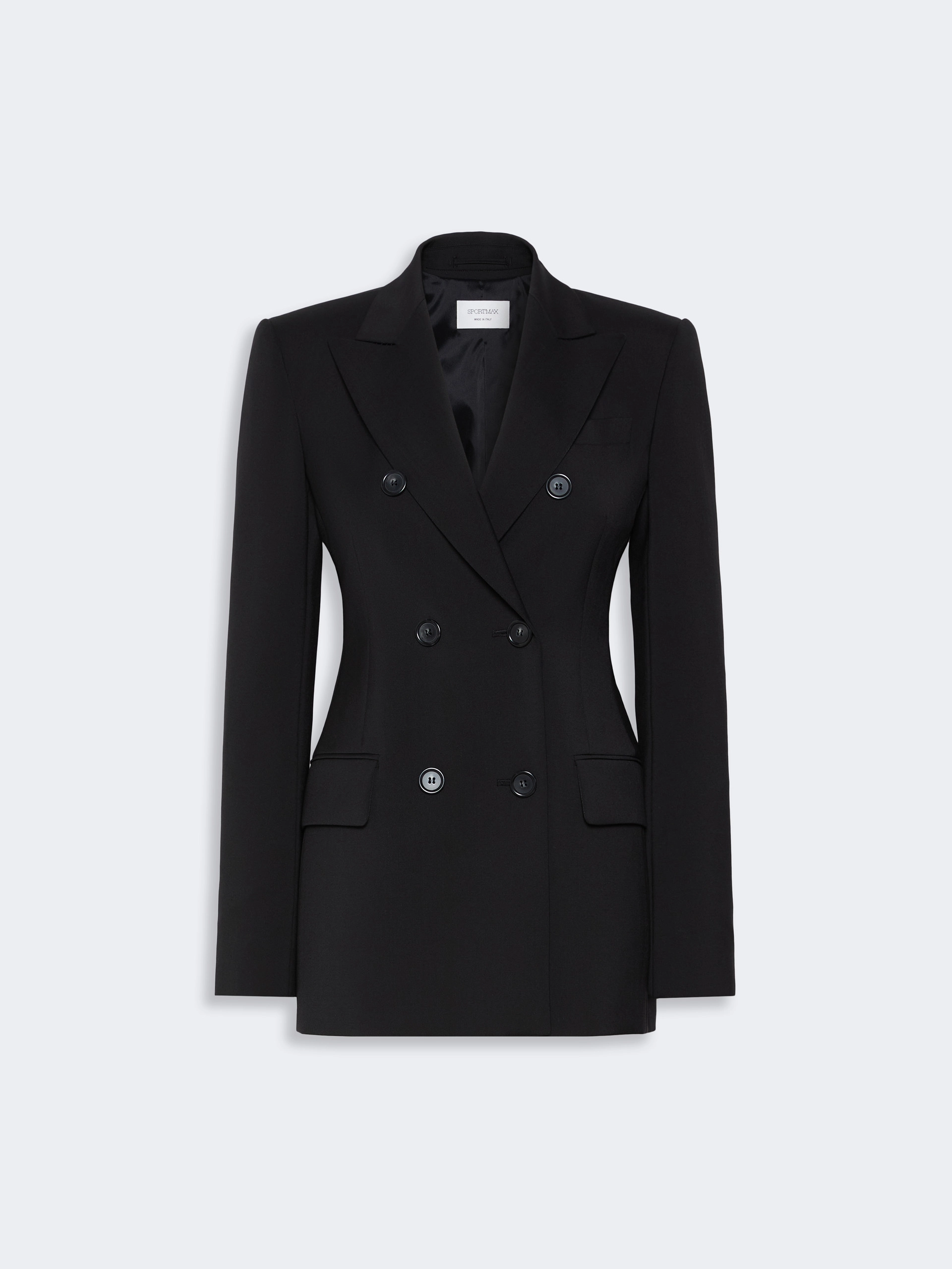 Double-breasted natural stretch wool blazer - BLACK - Sportmax - 6