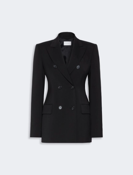 Double-breasted natural stretch wool blazer - BLACK - Sportmax - 6