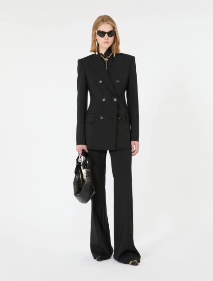 Double-breasted natural stretch wool blazer - Sportmax