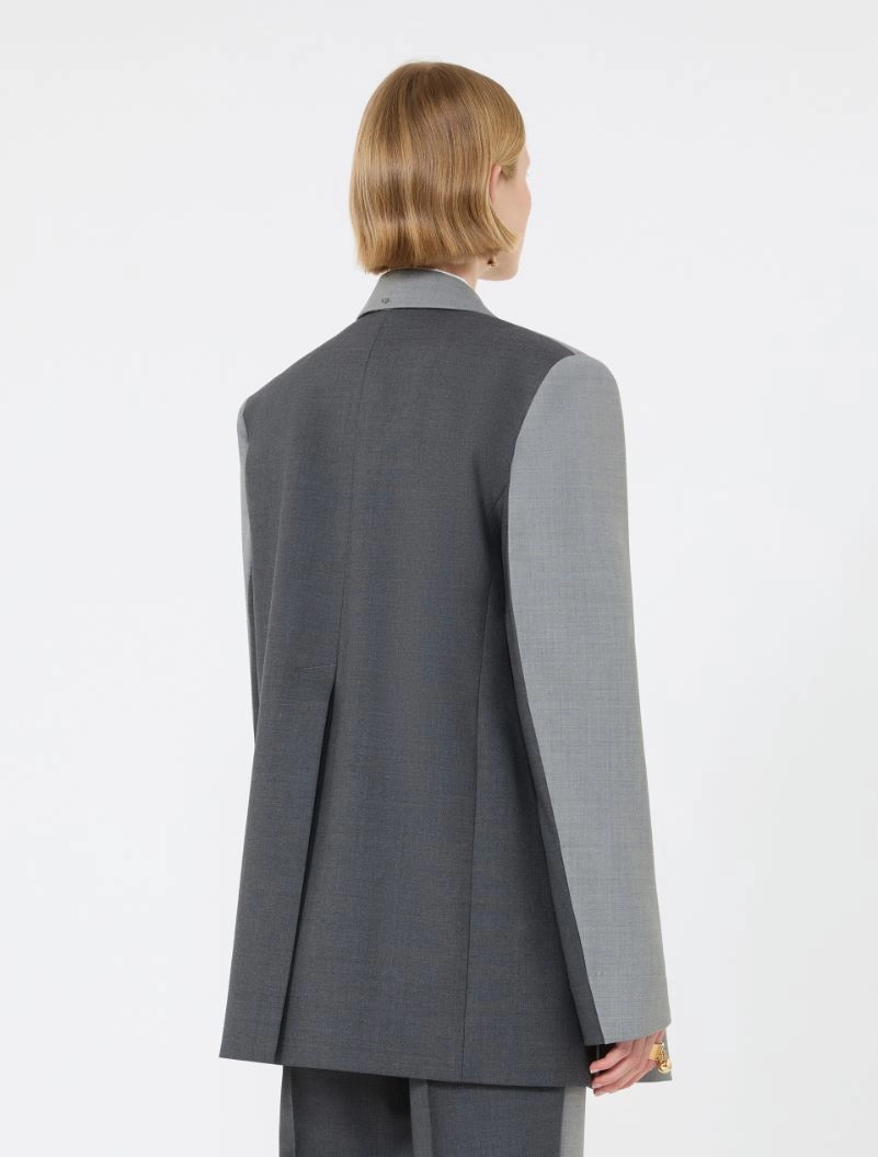 Straight-fit stretch wool blazer - MEDIUM GREY - Sportmax - 3