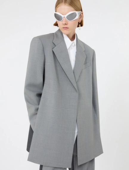 Straight-fit stretch wool blazer - MEDIUM GREY - Sportmax - 4