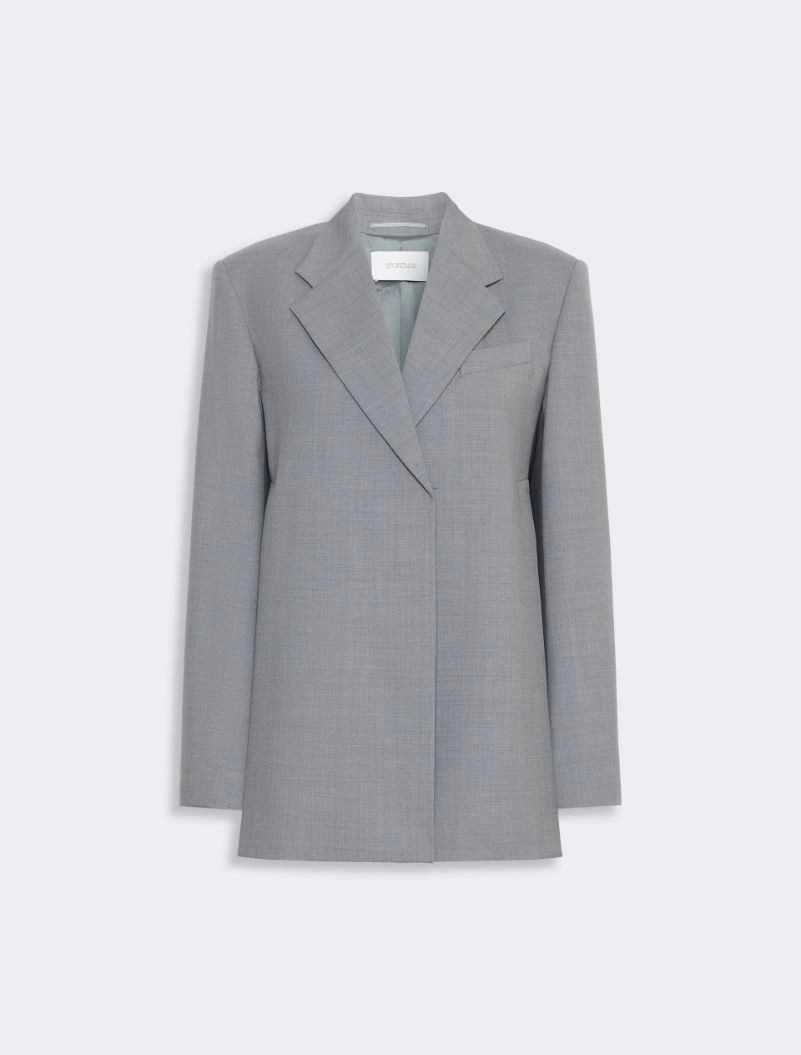 Straight-fit stretch wool blazer - MEDIUM GREY - Sportmax - 7