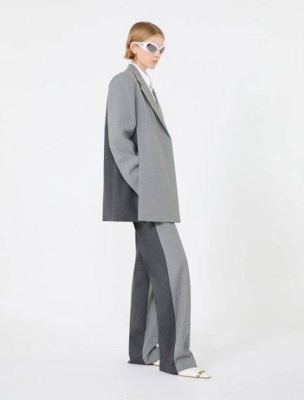 Straight-fit stretch wool blazer - MEDIUM GREY - Sportmax - 1