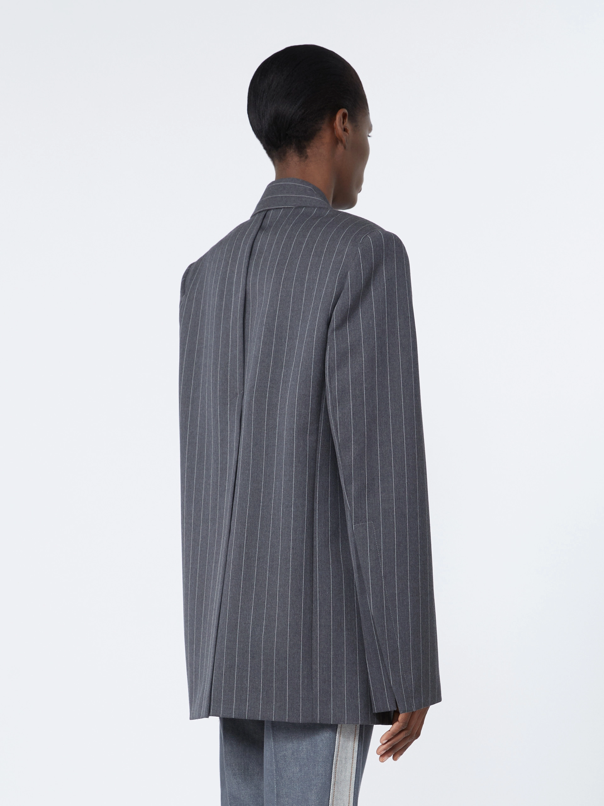 Blazer couture en laine stretch - GRIS MOYEN - Sportmax - 3