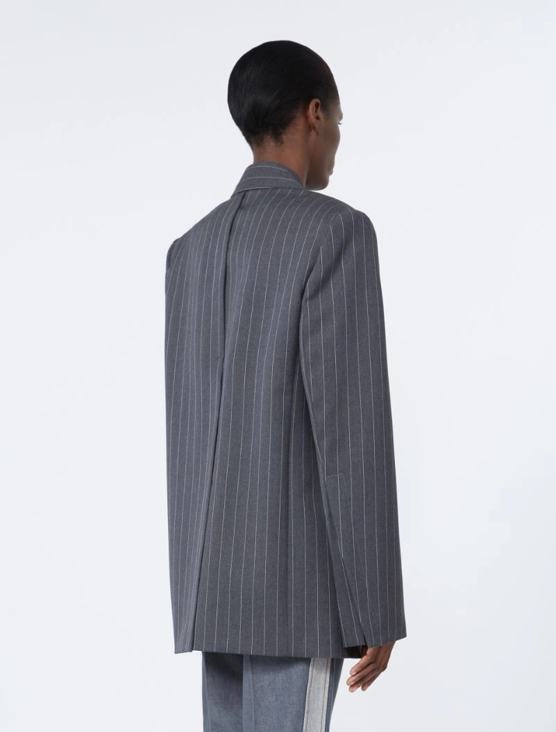 Blazer couture en laine stretch - GRIS MOYEN - Sportmax - 3