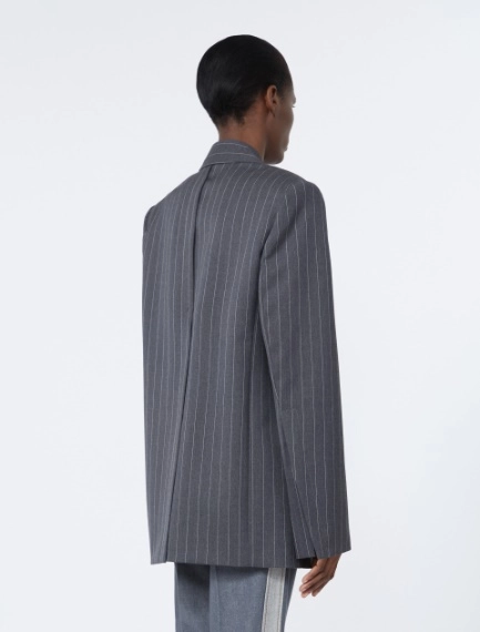Blazer couture en laine stretch - GRIS MOYEN - Sportmax - 3