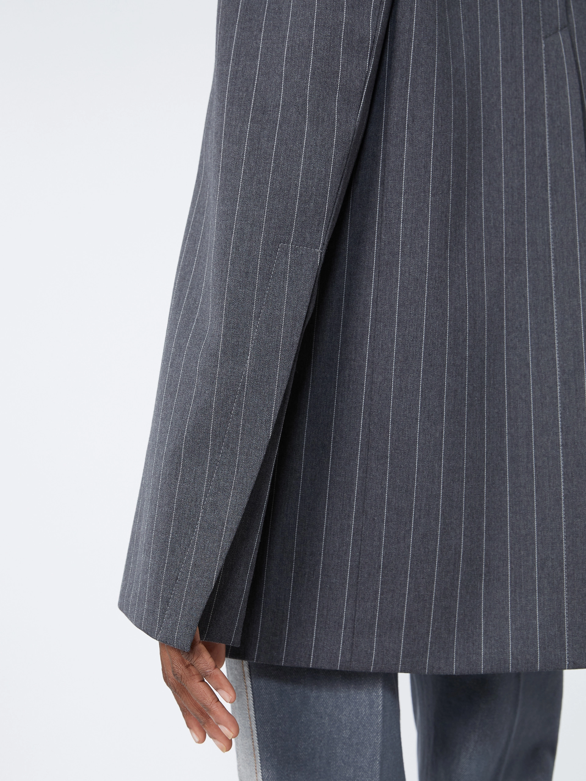 Blazer couture en laine stretch - GRIS MOYEN - Sportmax - 5