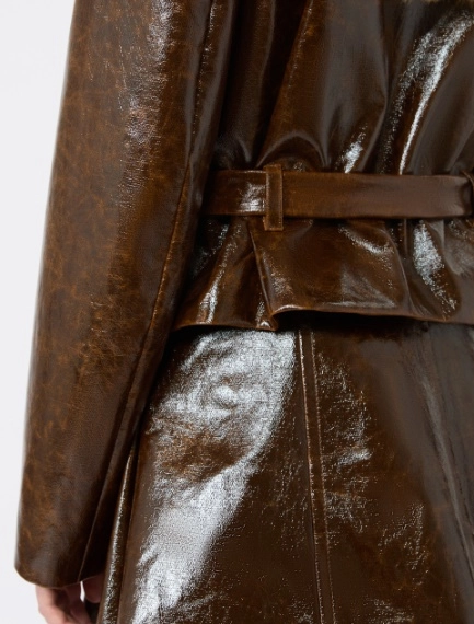 Short, coated cotton jacket with worn effect - BROWN - Sportmax - 6
