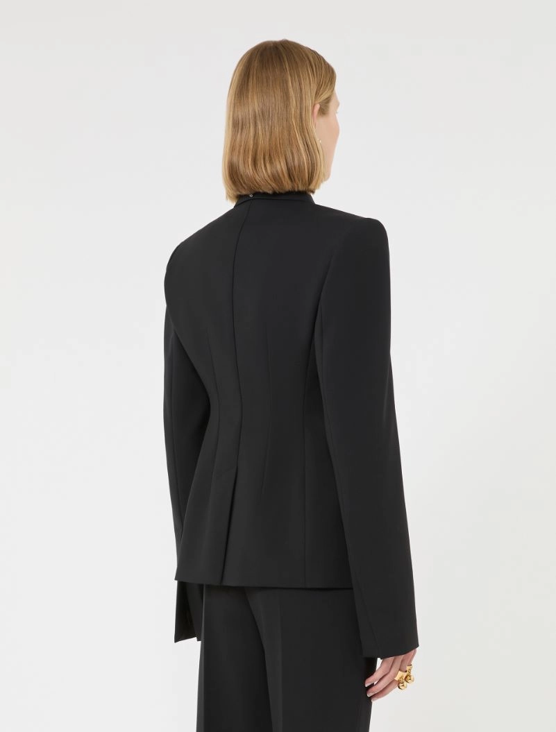 Double-breasted stretch wool blazer - BLACK - Sportmax - 3