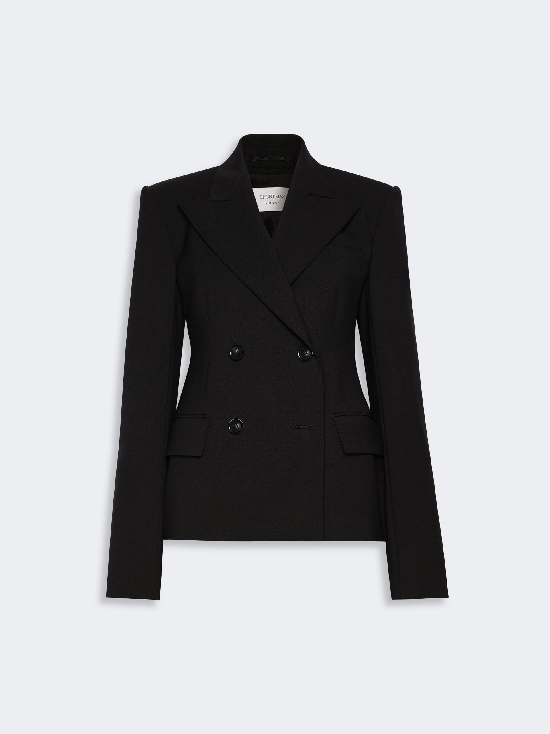 Double-breasted stretch wool blazer - BLACK - Sportmax - 6