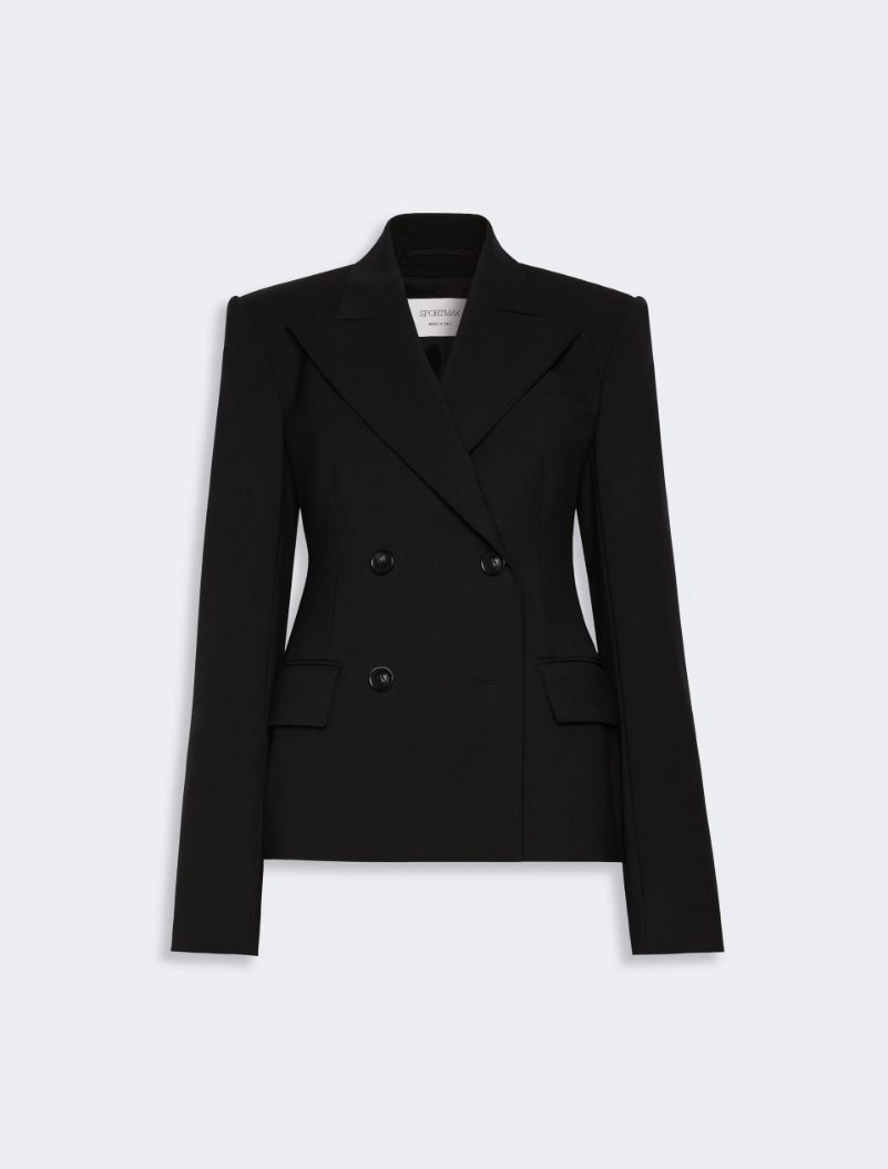 Double-breasted stretch wool blazer - BLACK - Sportmax - 6