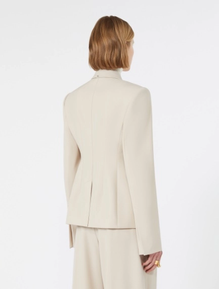 Double-breasted stretch wool blazer - BEIGE - Sportmax - 3