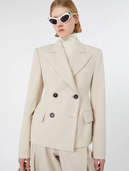 Double-breasted stretch wool blazer - Sportmax