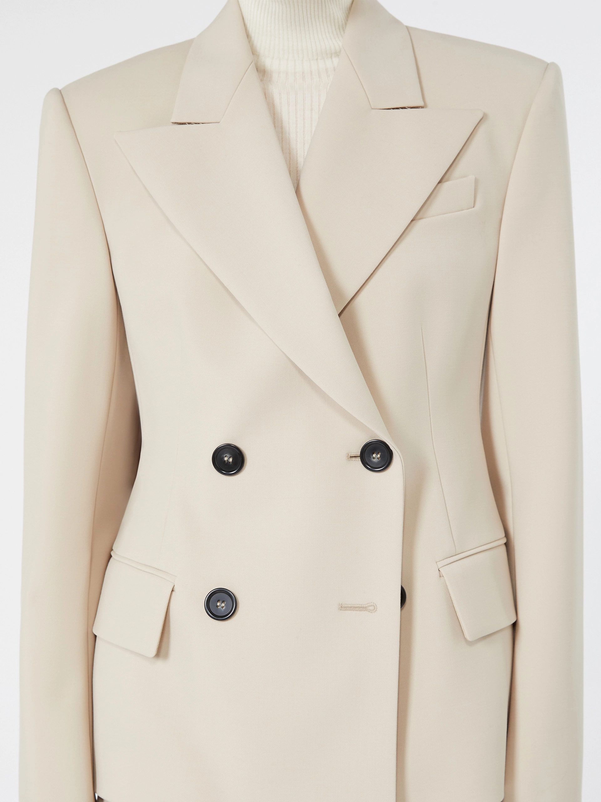 Double-breasted stretch wool blazer - BEIGE - Sportmax - 6