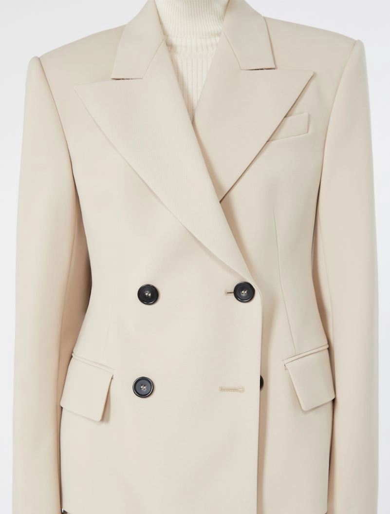 Double-breasted stretch wool blazer - BEIGE - Sportmax - 6