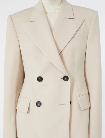 Double-breasted stretch wool blazer - BEIGE - Sportmax - 6