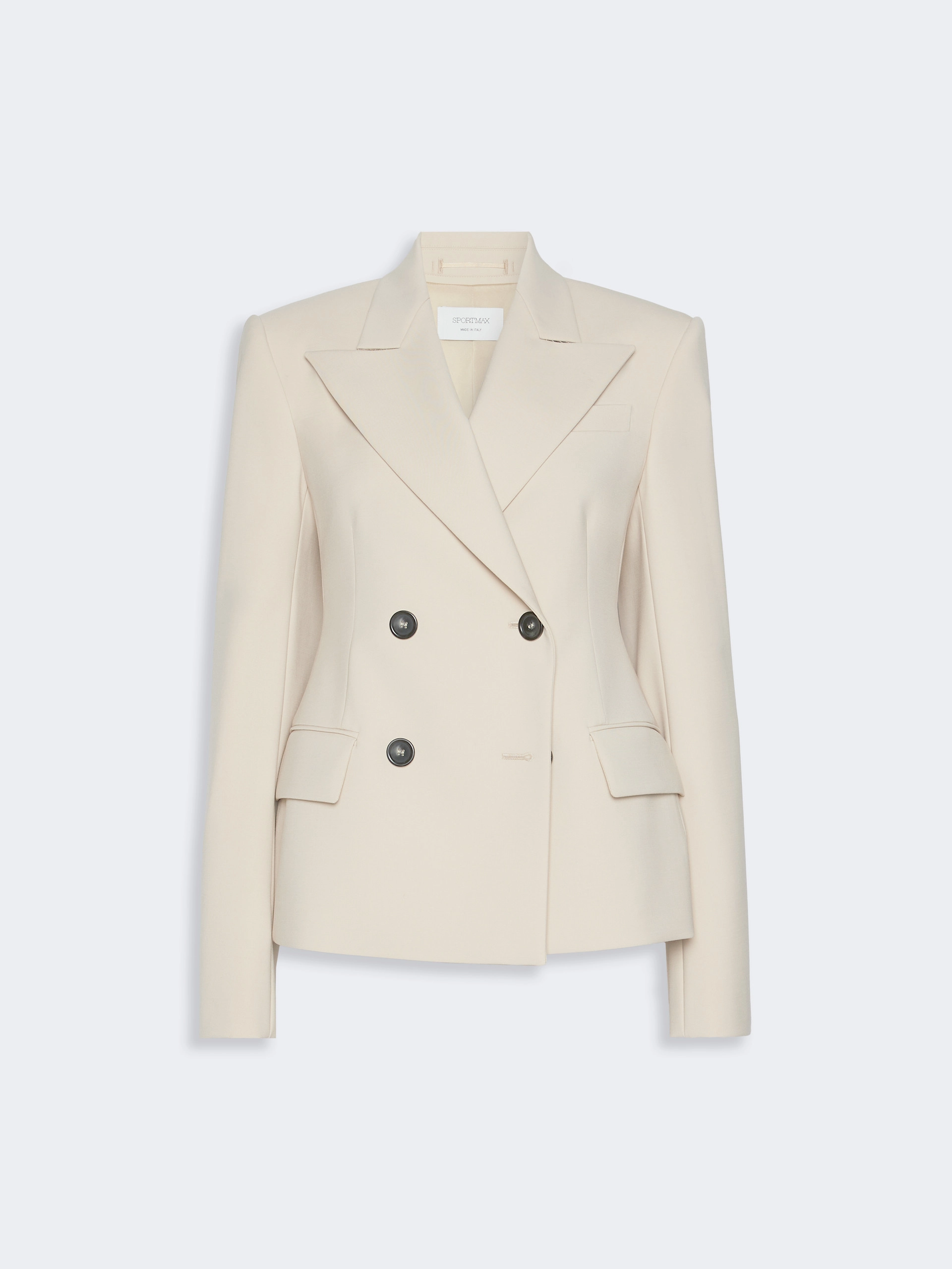 Double-breasted stretch wool blazer - BEIGE - Sportmax - 7