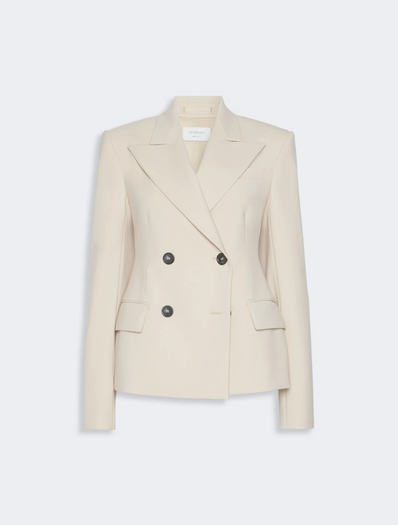 Double-breasted stretch wool blazer - BEIGE - Sportmax - 7