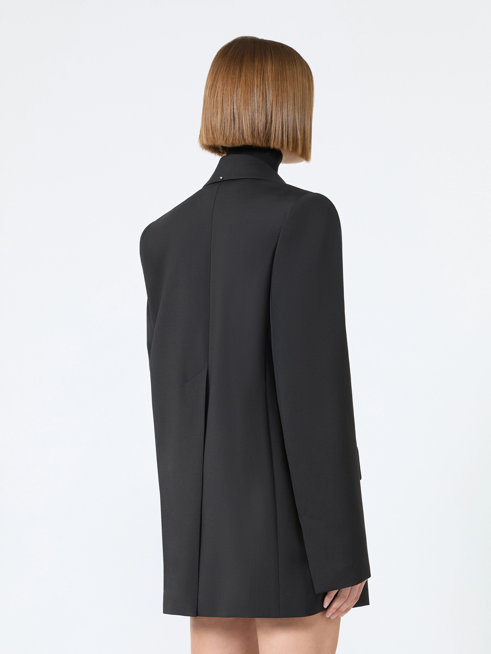 Oversized natural stretch wool blazer - BLACK - Sportmax - 3