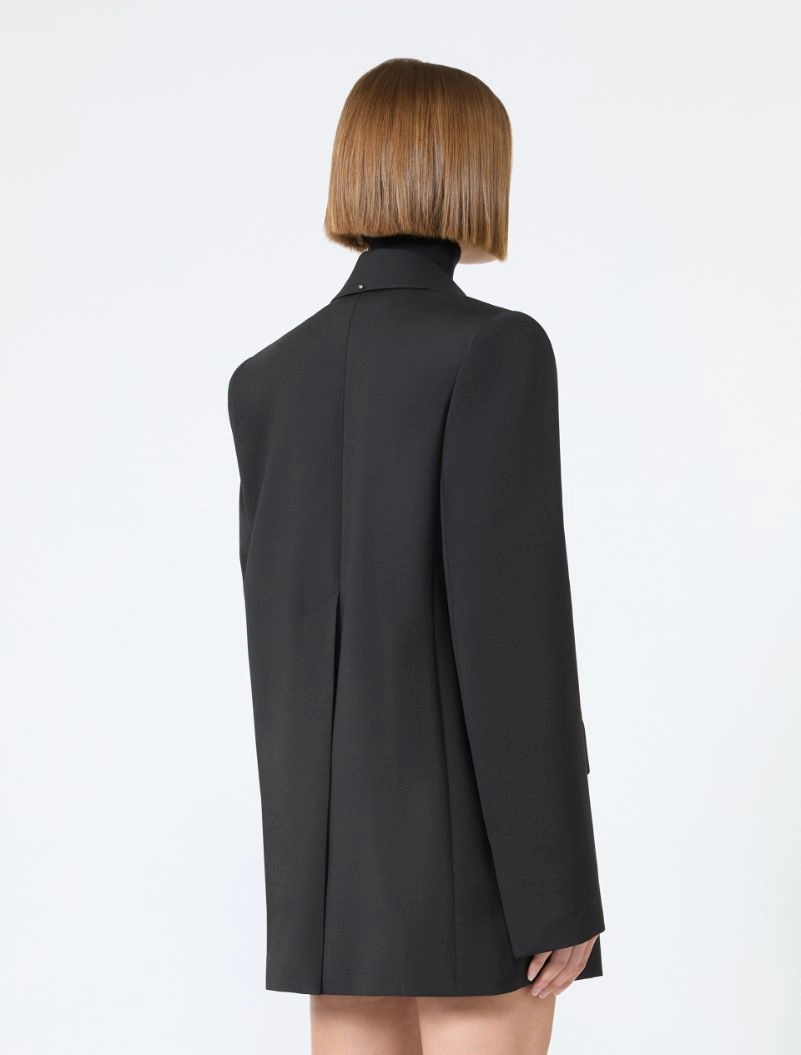 Oversized natural stretch wool blazer - BLACK - Sportmax - 3