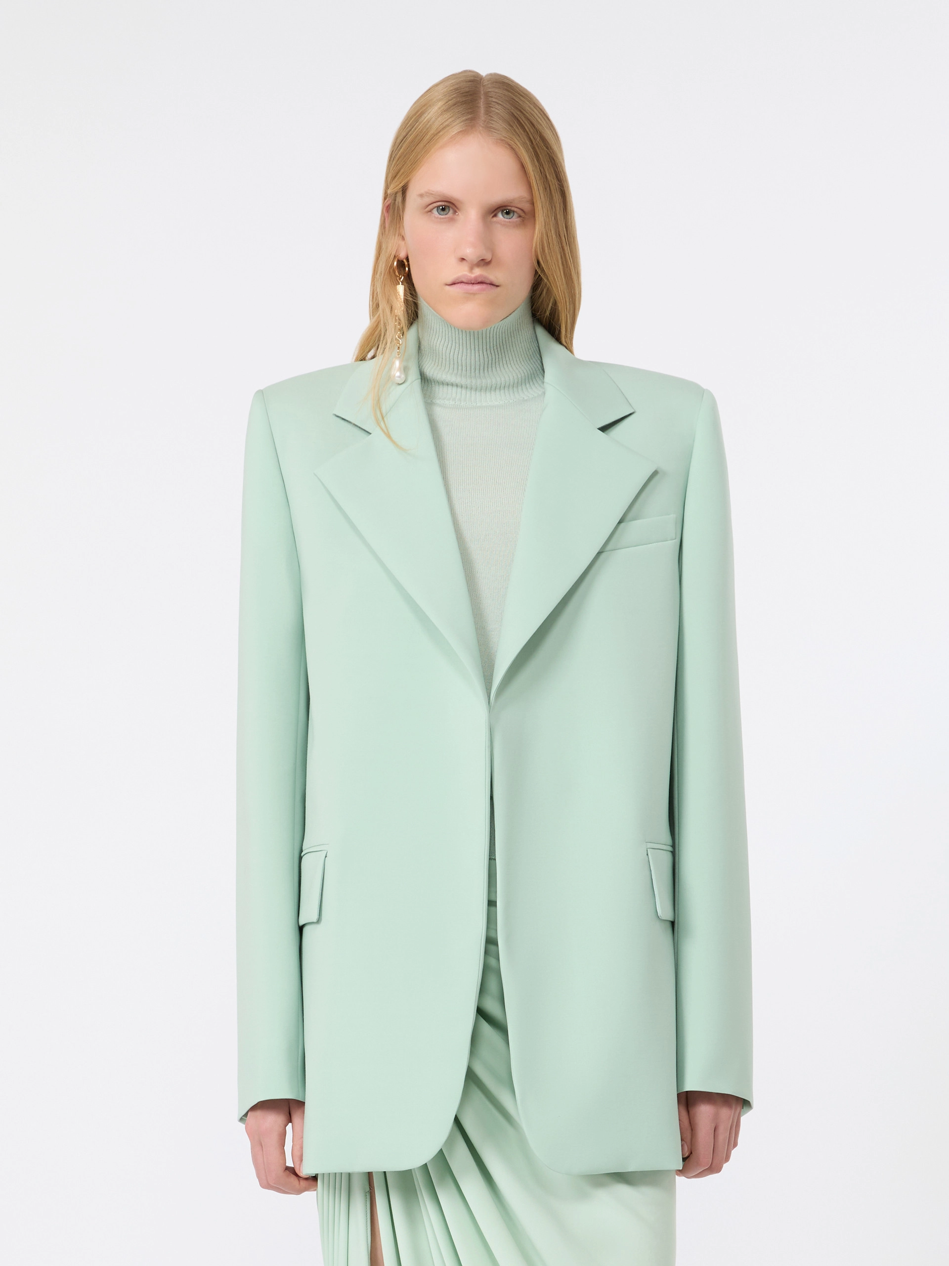 Oversized natural stretch wool blazer - PASTEL GREEN - Sportmax - 2