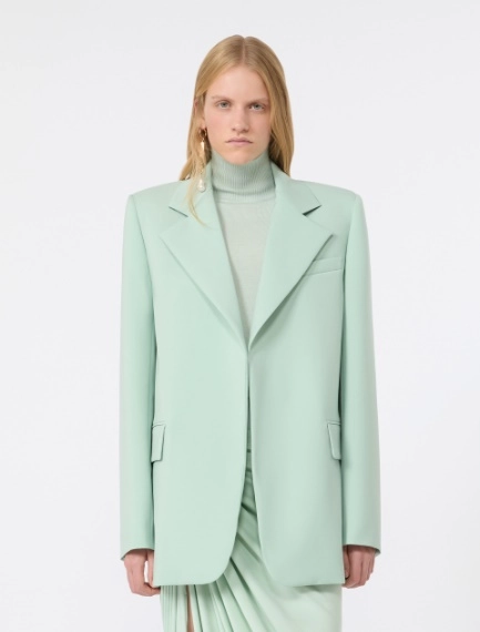 Oversized natural stretch wool blazer - PASTEL GREEN - Sportmax - 2