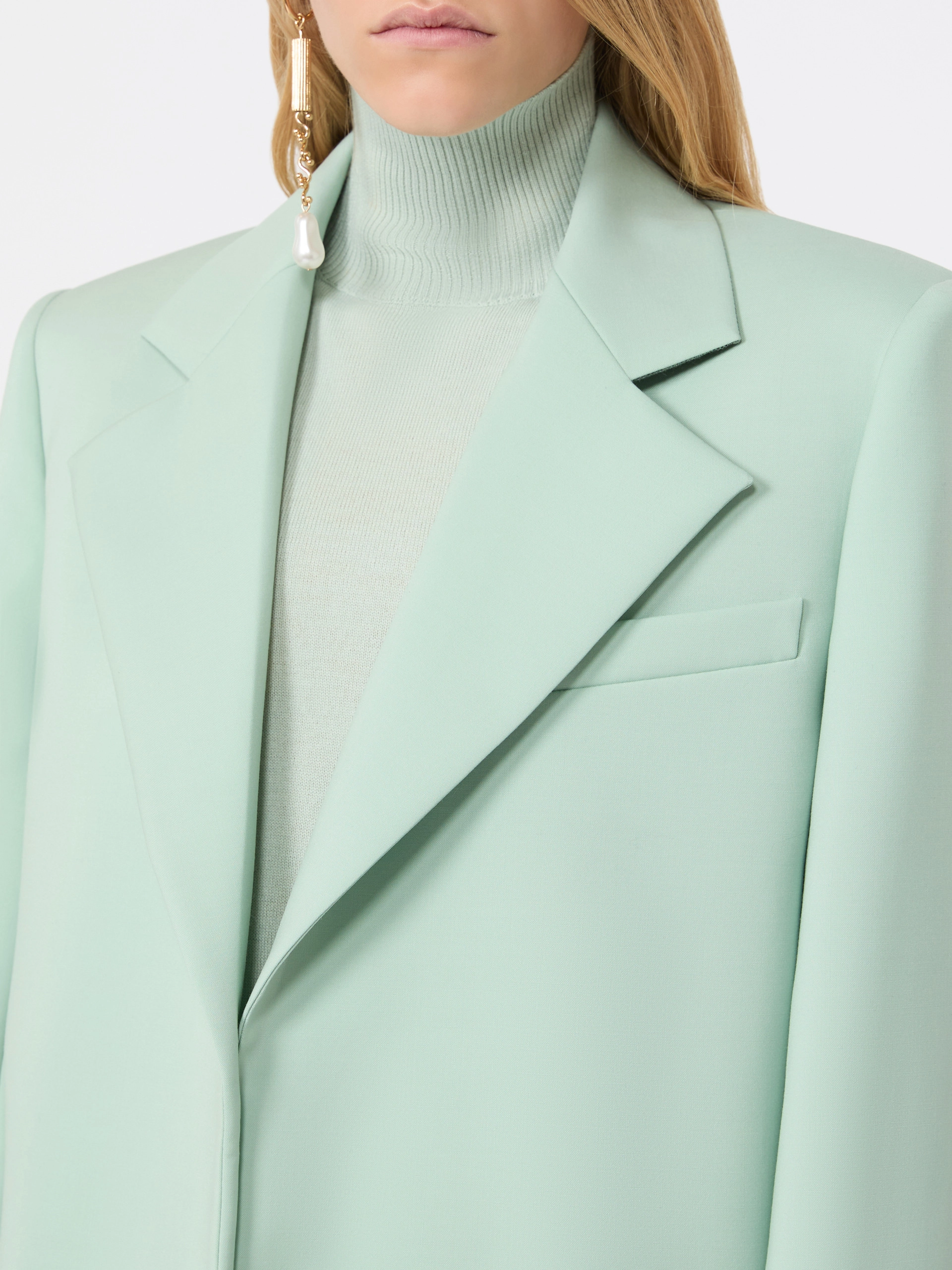 Oversized natural stretch wool blazer - PASTEL GREEN - Sportmax - 5