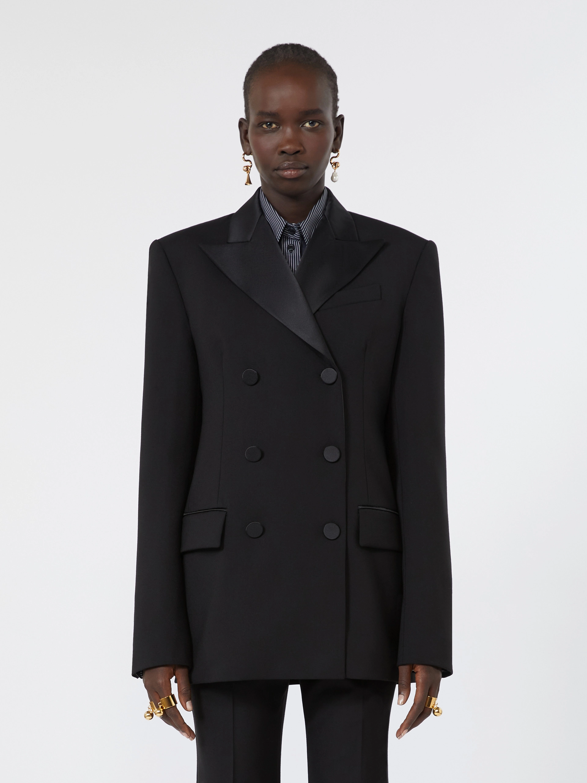 Giacca doppiopetto in lana stretch - NERO - Sportmax - 2
