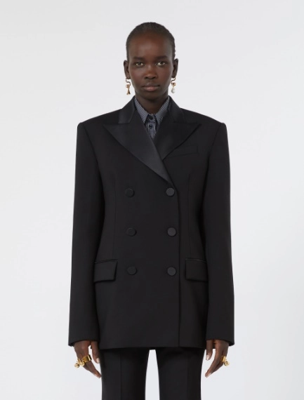 Giacca doppiopetto in lana stretch - NERO - Sportmax - 2