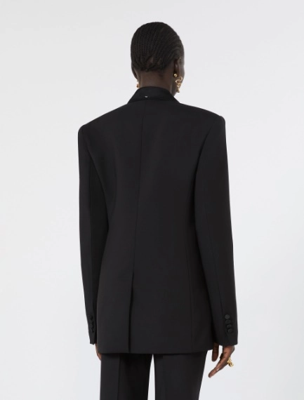 Giacca doppiopetto in lana stretch - NERO - Sportmax - 3
