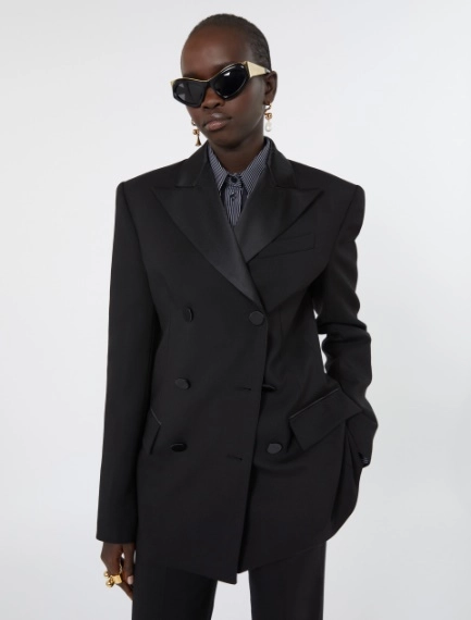 Double-breasted stretch wool jacket - Sportmax