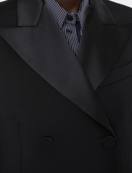 Giacca doppiopetto in lana stretch - NERO - Sportmax - 5