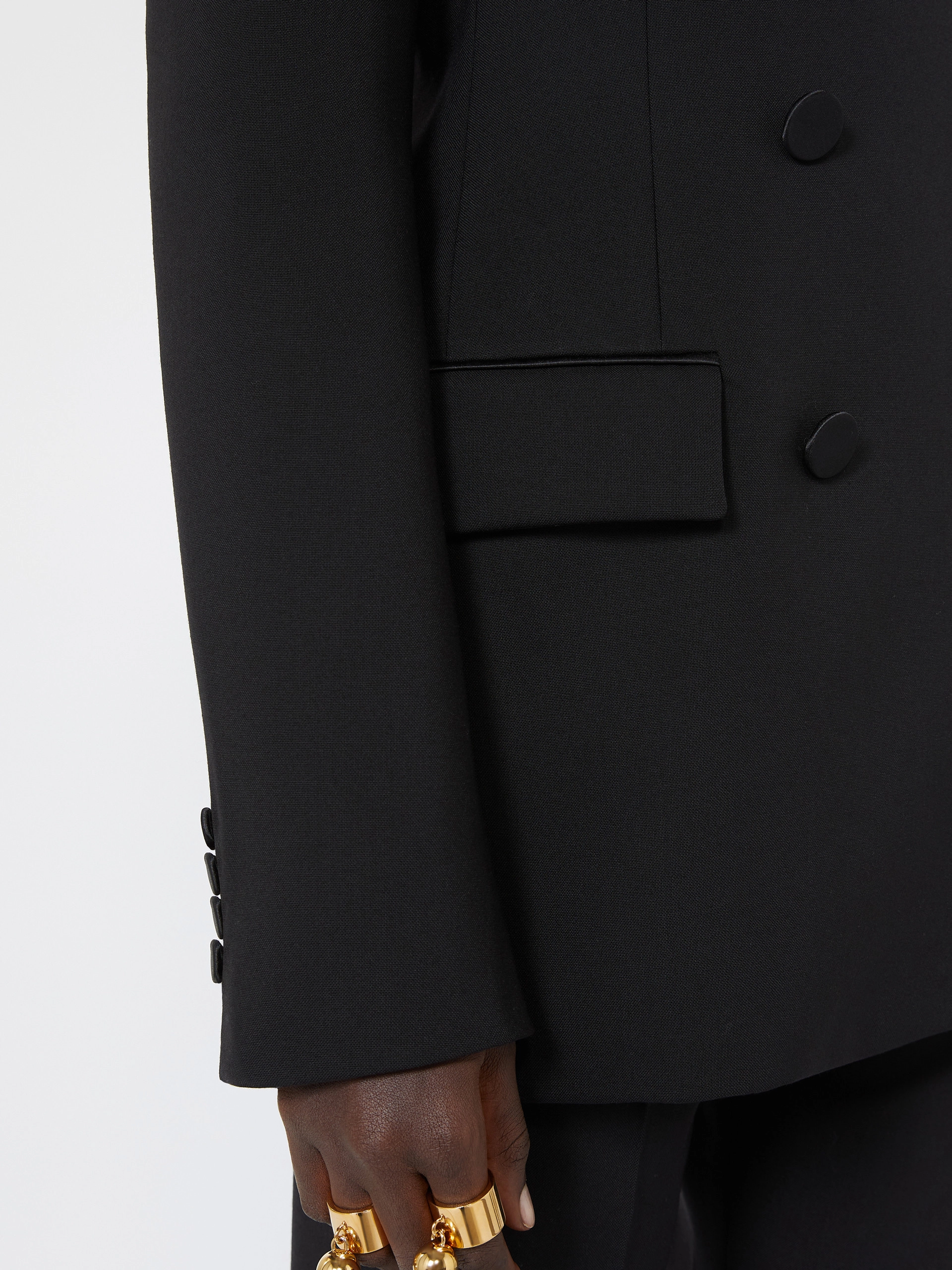 Giacca doppiopetto in lana stretch - NERO - Sportmax - 6