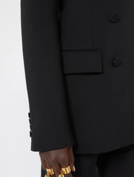 Giacca doppiopetto in lana stretch - NERO - Sportmax - 6