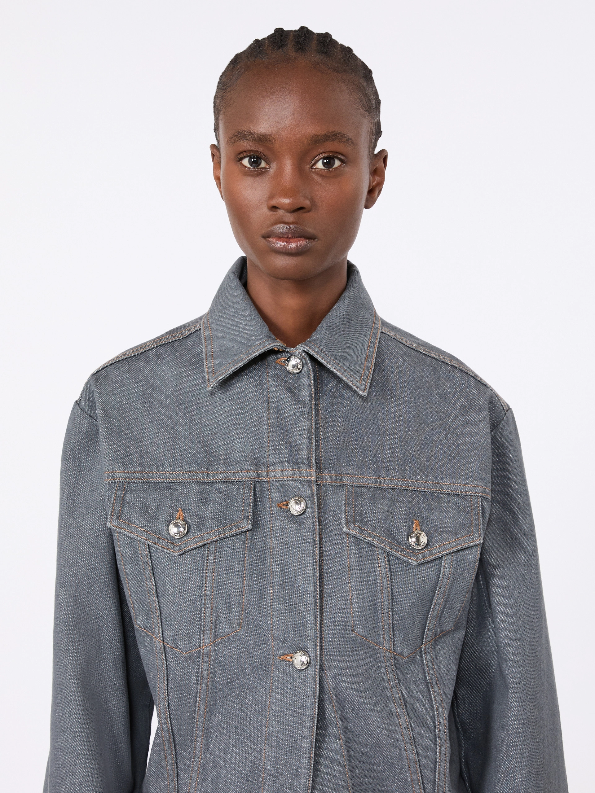 Oversized denim jacket - MEDIUM GREY - Sportmax - 5