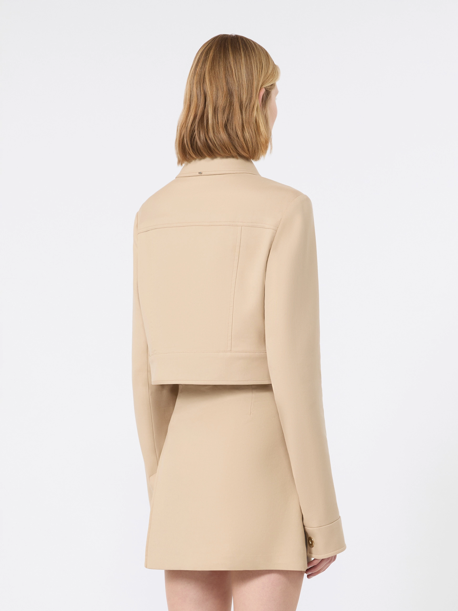 Short jacket in cotton-blend gabardine - BEIGE - Sportmax - 3