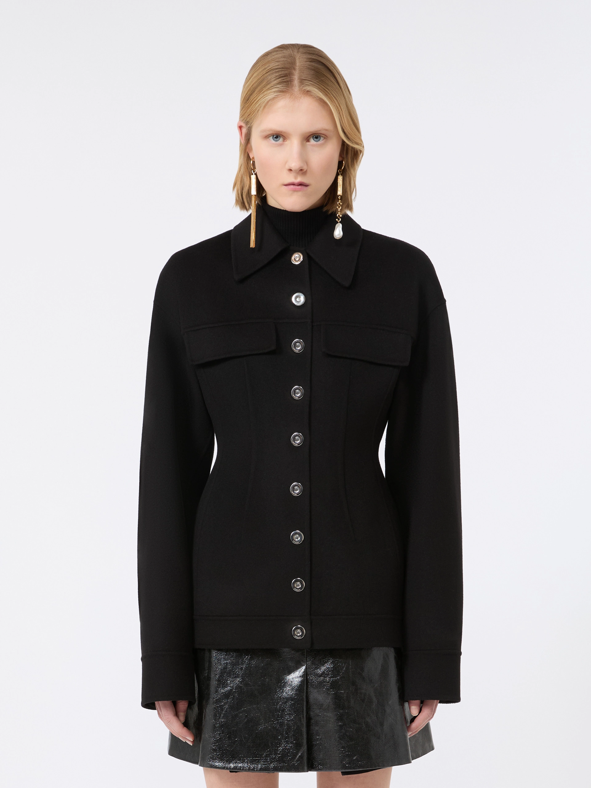 Pure wool shaped heavy jacket - BLACK - Sportmax - 2