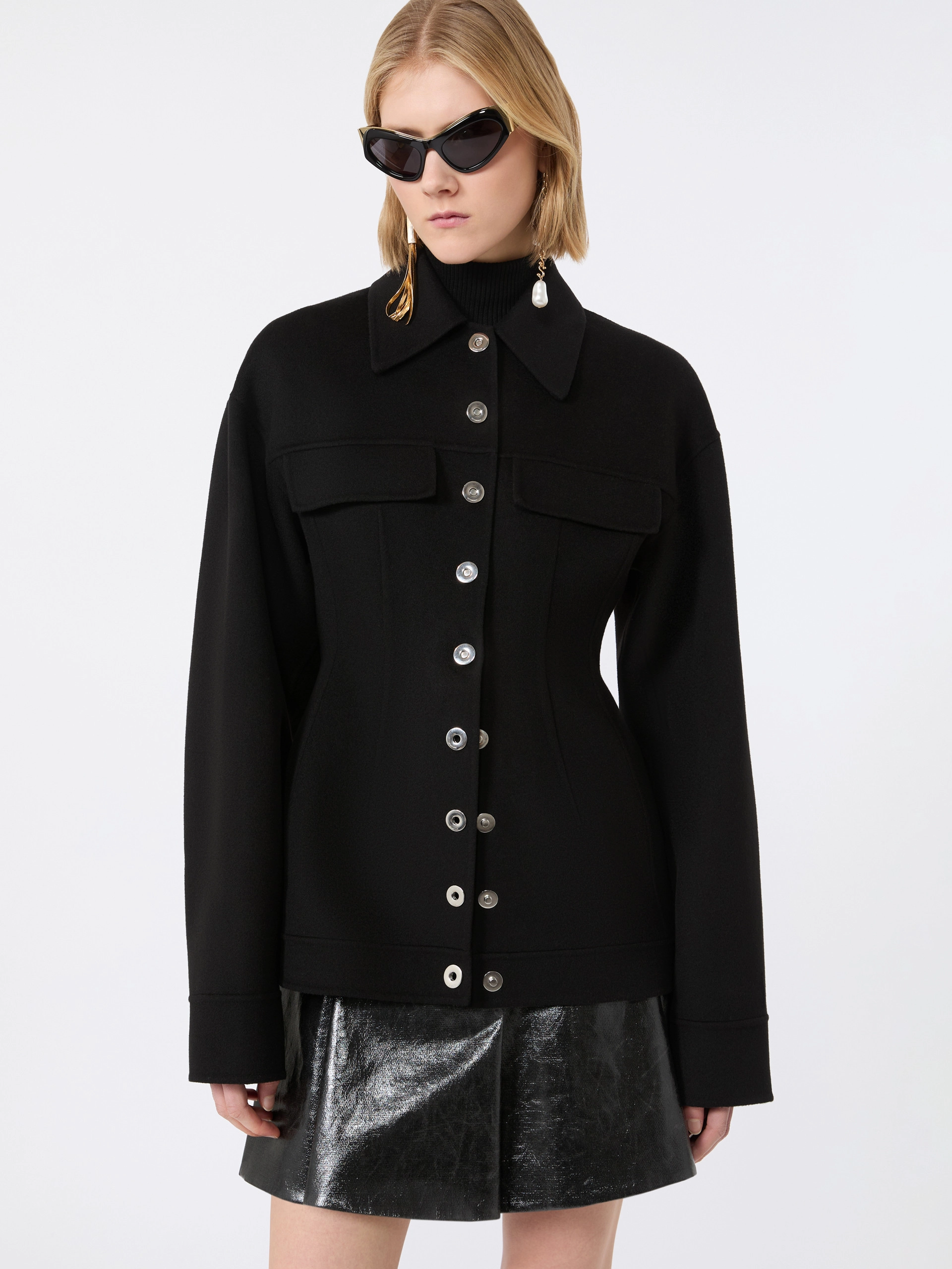 Pure wool shaped heavy jacket - BLACK - Sportmax - 4