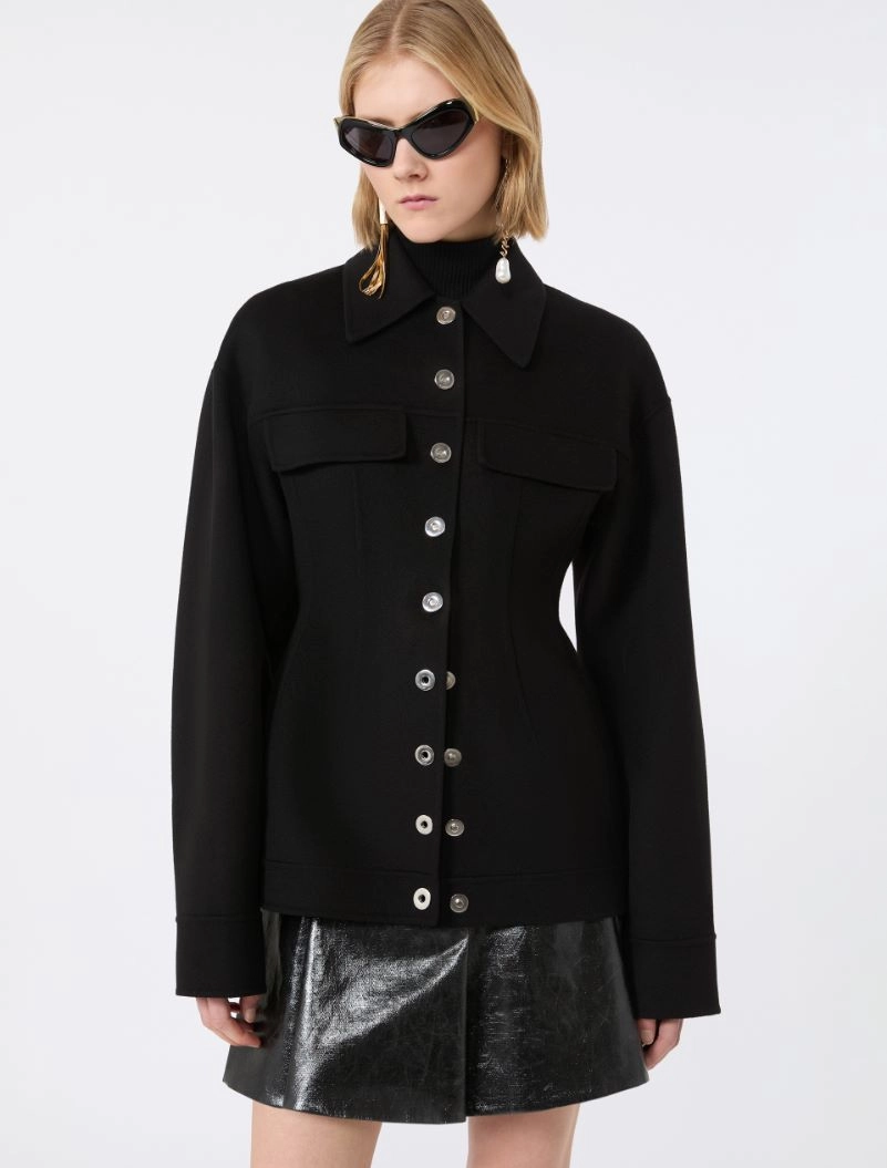 Pure wool shaped heavy jacket - BLACK - Sportmax - 4