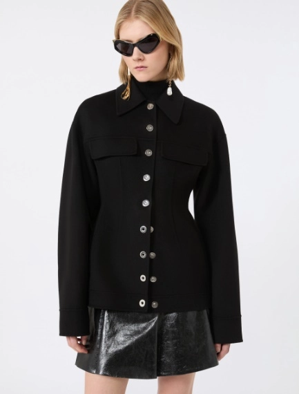 Pure wool shaped heavy jacket - BLACK - Sportmax - 4