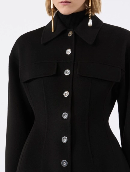 Pure wool shaped heavy jacket - BLACK - Sportmax - 5