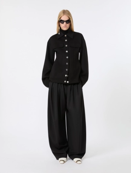 Pure wool shaped heavy jacket - BLACK - Sportmax - 1