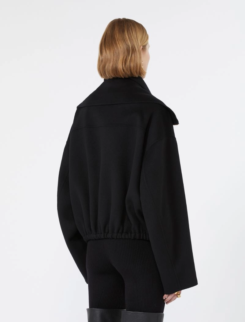 Pure wool bomber jacket with removable bib - BLACK - Sportmax - 3