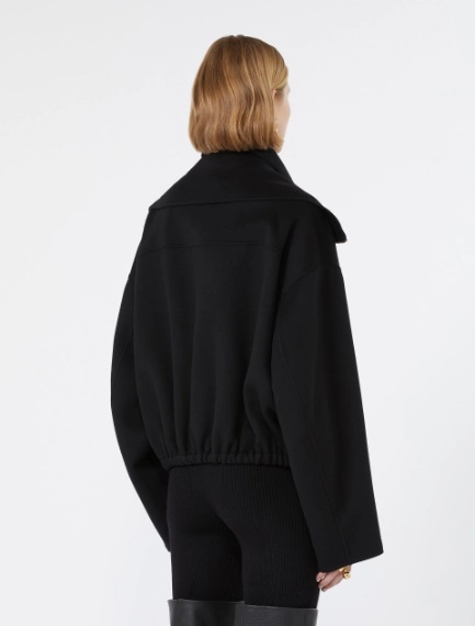 Pure wool bomber jacket with removable bib - BLACK - Sportmax - 3